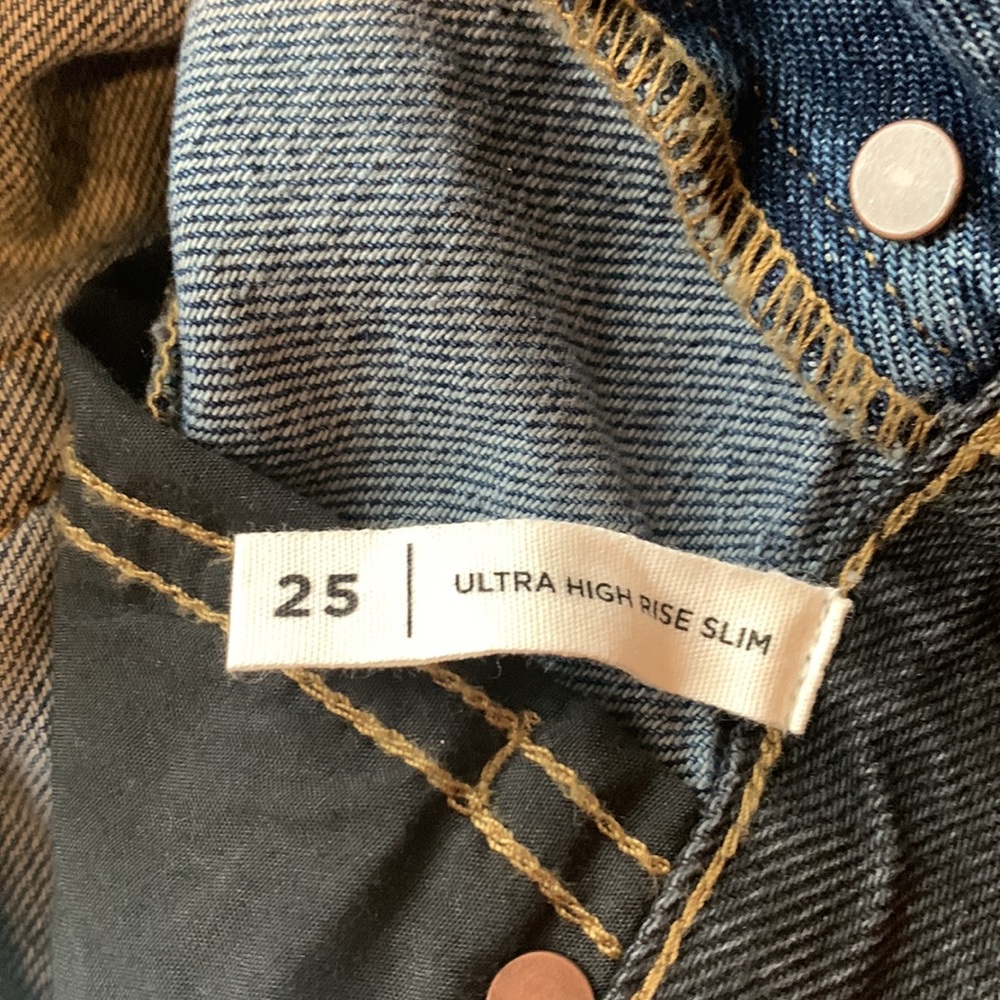 Pacsun Ultra High Rise Black Blue Denim Jeans -- 25 - Picture 9 of 12